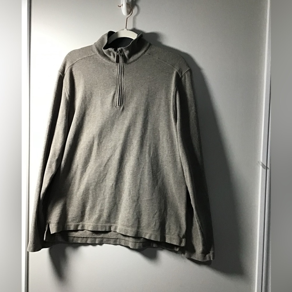 J.Crew Men Gray Quarter-Zip Pullover Sweater